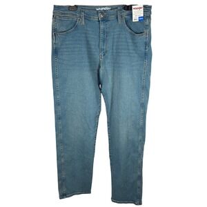Wrangler Relaxed Fit Jeans Mens 36x34 Blue Free to Stretch Straight 1855598